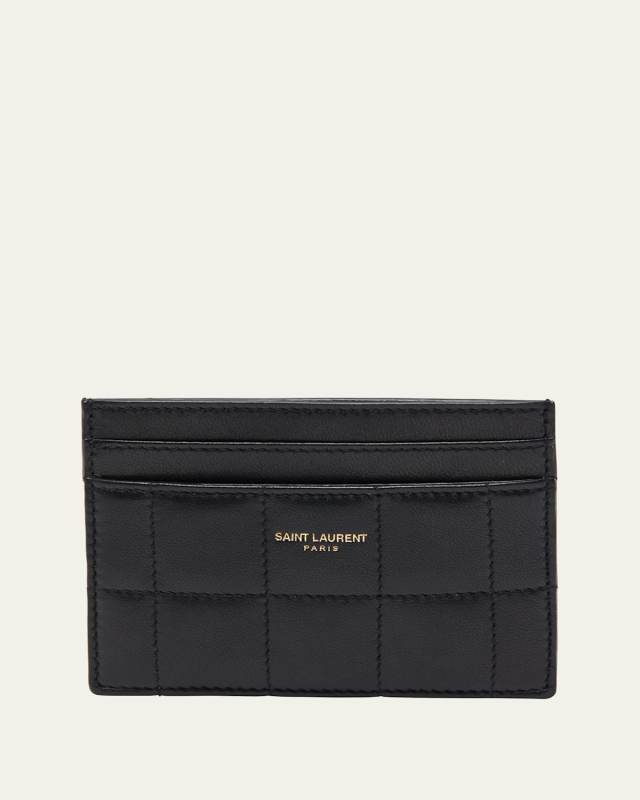 Card Case in Quilted Smooth Leather